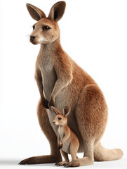 Fototapeta premium young kangaroo isolated on white