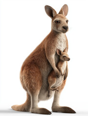 young kangaroo isolated on white