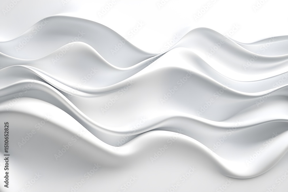 Poster abstract white background with a wavy texture, a 3d rendering illustration of elegant lines and wave