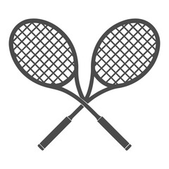 Crossed tennis rackets silhouette