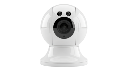 Isolated White Wireless Security Camera Surveillance System
