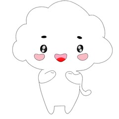 Little White Cloud Smiling