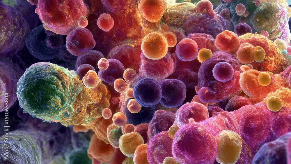Aufkleber colorful microbial cells transforming sugars into isoprene, revealing intricate cellular processes t