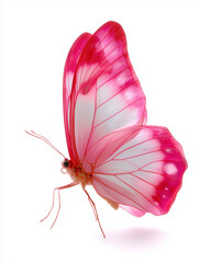 pink butterfly on white background