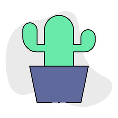 Obraz premium Cactus single icon vector illustration