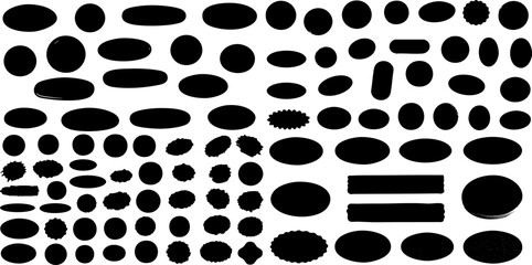  Abstract Black Oval & Blob Shapes