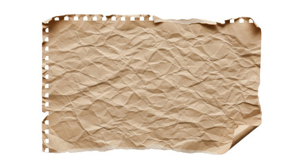 Isolated Crumpled Piece of Kraft Paper
