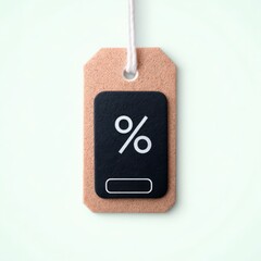 financial benefits budget optimization concept. Discount tag on a light background.