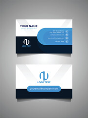 Modern blue professional business card template design Free Vector