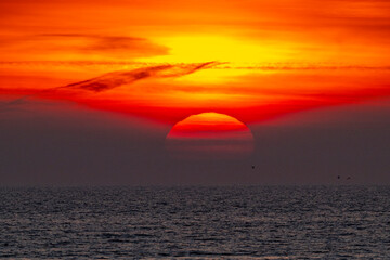 Coucher de soleil sur la plage