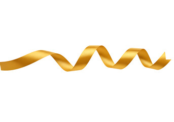 shiny golden curly ribbon collection - festive decoration elements isolated on transparent background
