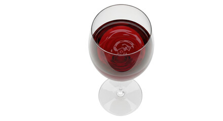 Isolated Swirling Red Wine in Crystal Glass