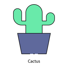 Obraz premium Cactus single icon vector illustration