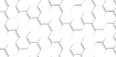 Naklejka premium Abstract white background with hexagons. Abstract hexagon polygonal pattern background vector. seamless bright white Pattern with hexagons illustration of a honeycomb. Futuristic surface . 