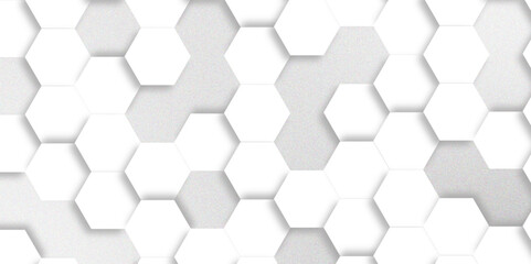 Abstract white background with hexagons. Abstract hexagon polygonal pattern background vector. seamless bright white Pattern with hexagons illustration of a honeycomb. Futuristic surface .	