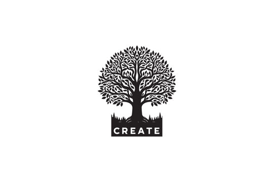 A Ironwood tree vector silhouettes image made by adobe illustrator. eps