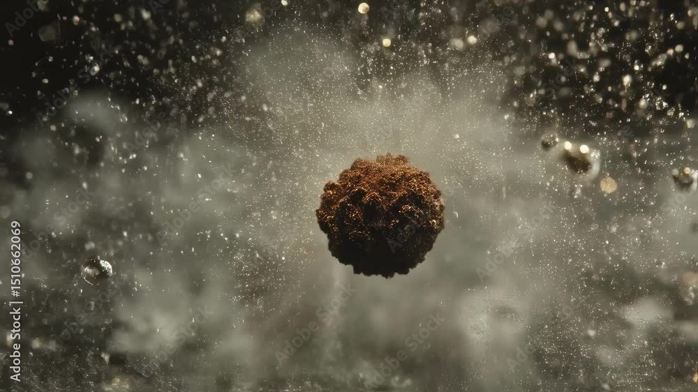 Poster coal ash briquette experiencing rapid disintegration when encountering water, releasing fragmented p