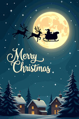 Naklejka premium christmas music poster, christmas party poster, christmas poster background, santa poster, happy holidays poster, christmas poster greeting card, christmas, winter, holiday, landscape, illustration, x