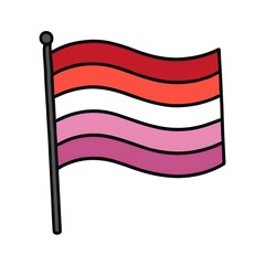 lesbian flag pride month on a white background 