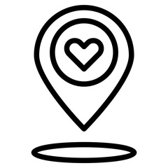 online location line icon