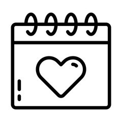 romantic date calendar icon
