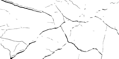 Old wall background crack vector, grunge, ground distress texture.Black crack texture. Cracked on a white background.
