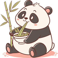 panda with bamboo