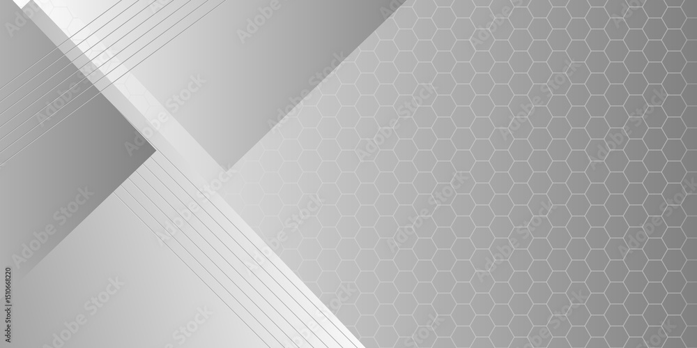 Poster white and grey gradient background abstract vector. geometri connect line and dots. abstract backgro