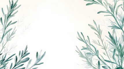Watercolor clipart of delicate rosemary sprigs and seeds, showcasing soft gradients and a transparent background for versatile use.