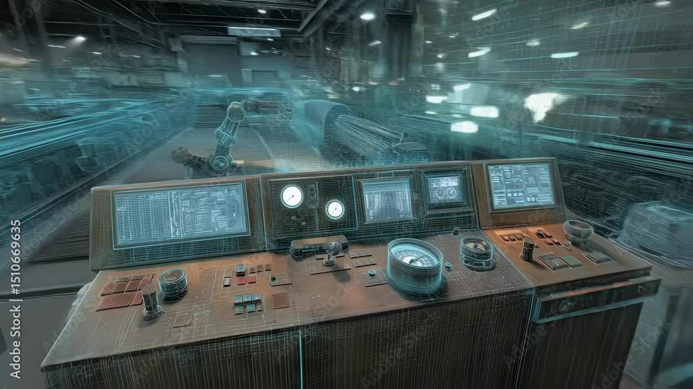 Poster augmented reality interface monitors temperature and pressure in a busy rolling mill, visualizing th