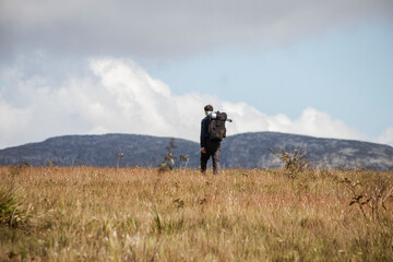 hiker nature path jungle backpack wild camping