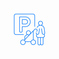pram parking sign baby icon sign vector