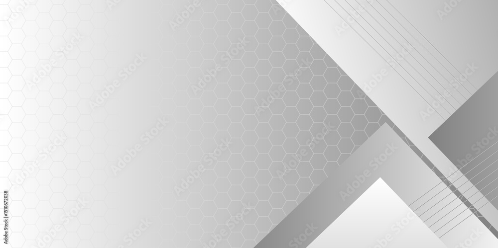 Poster white and grey gradient background abstract vector. geometri connect line and dots. abstract backgro
