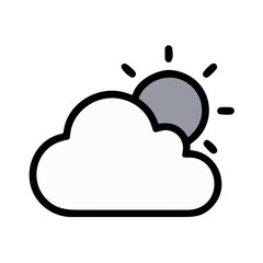 cloud with sun icon design