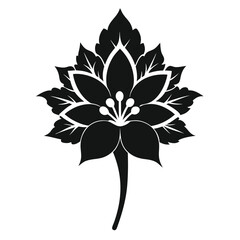 silhouette Chamoli on white background