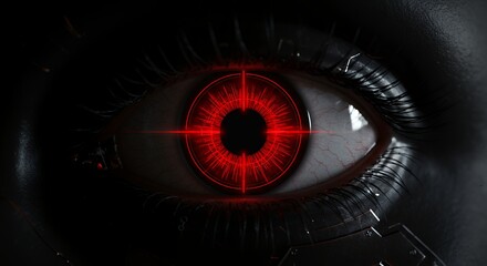 Cybernetic Eye with Red Target