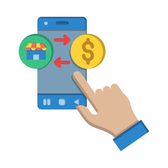 Mobile Commerce and Online Payment Icon