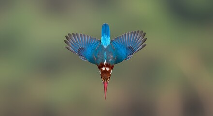 white-throated kingfisher in flight


