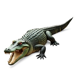 Naklejka premium Realistic Crocodile Isolated on Transparent Background – High-Quality Animal PNG
