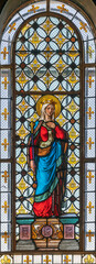 Stained-glass window in the old church	