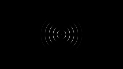 Radio waves white color animation. network tower produced radio wave concept on black background. - Powered by Adobe