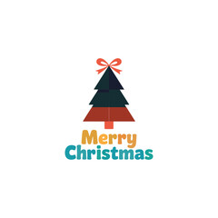 create a vector style simple  Christmas tree white beckground .

