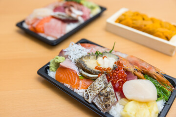 Take away sashimi including seafood and toro