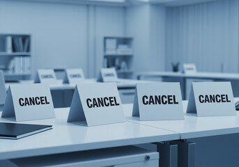 Cancel meeting concept cancellations event postponed conference canceled appointment notice sign