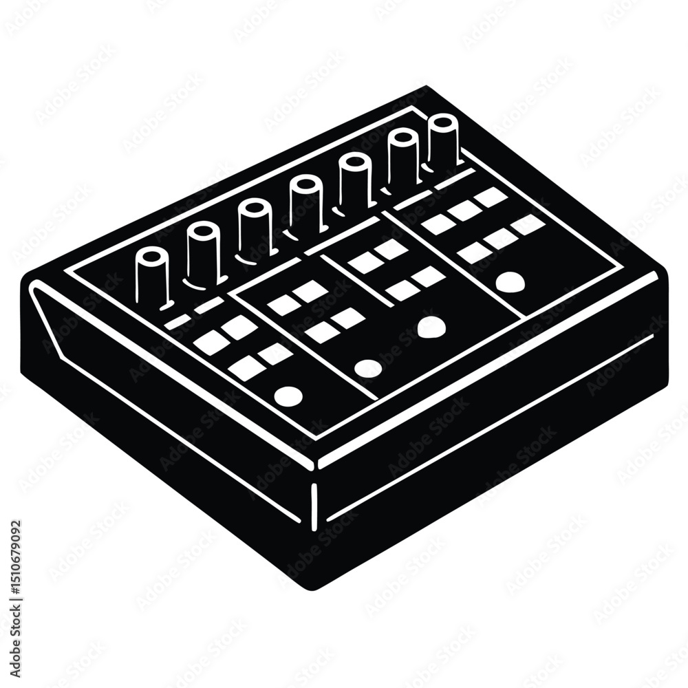 Poster game developer element isolated audio mixer board on white background