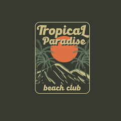 Tropical Paradise Beach Club vector illustration graphic