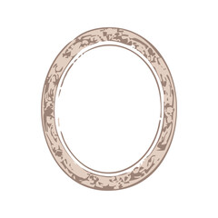 Ornate Circular Frame With Intricate Patterns. Vintage Design Element For Art And Decor. Isolated Vector Illustration