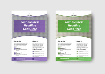 A4 Size Corporate Business Flyer Design With Two Color Variation.