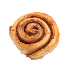 Fototapeta premium Delicious cinnamon roll, sweet pastry isolated on transparent background, png