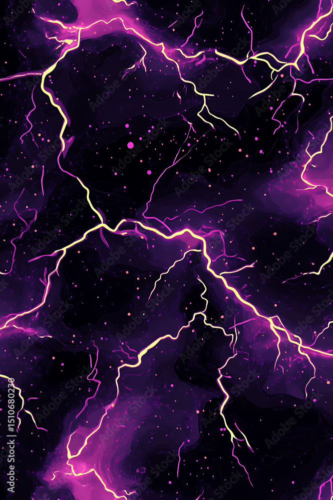Poster abstract purple lightning pattern with cosmic background, ideal for digital design projects